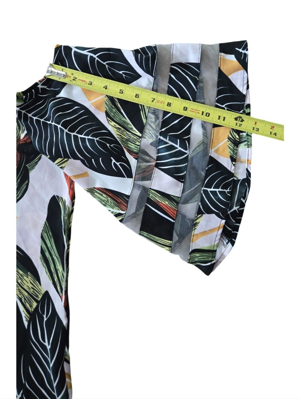 Tropical Cold-Shoulder Leaf Print Top Travel Resortwear Beach Summer Vacation XL - Picture 5 of 9